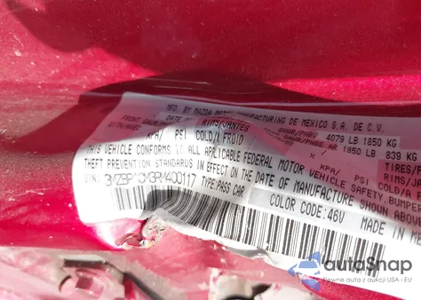 2024 Mazda Mazda3 2.5 S Preferred from USA, damaged, VIN 3MZBPACM3RM400117